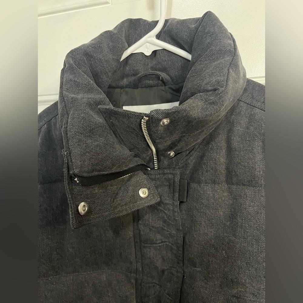 AGOLDE Relaxed 
Nova Denim Puffer In Marbled Blk (washed BIk) Puffer Jacket XS - Picture 7 of 16